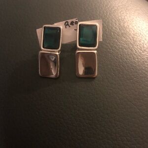 Chic Silver and Teal Earrings